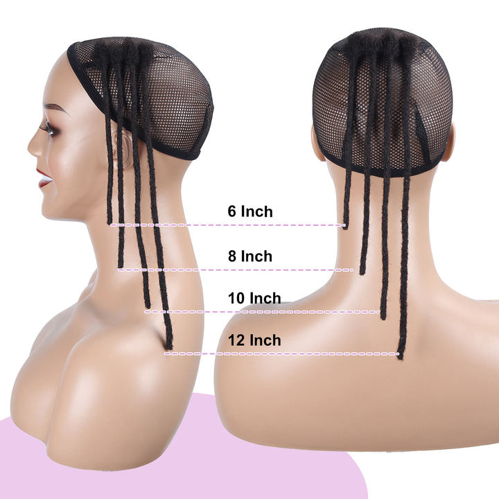 1B Loc Extensions Human Hair, 0.4-0.6cm Width Human Hair Dreadlock Extensions 6-18 Inch