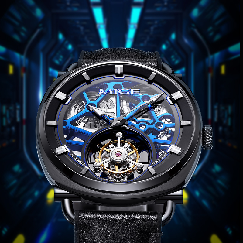 Aviator Series LB9903GBL-Mecha Men's Tourbillon Mechanical Watch