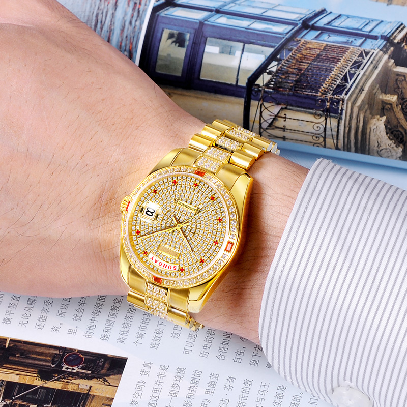SJ1218GJJ-MIGE men's fully automatic mechanical gold-plated high-end business watch