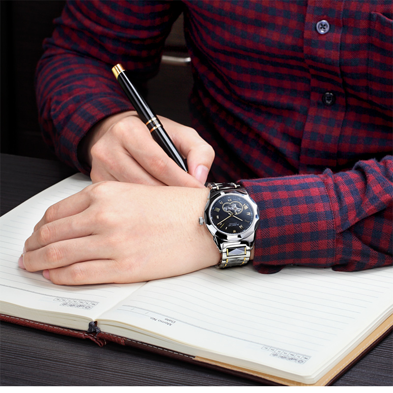 YH1238GMB-Aviator Men's Mecha Gyro Automatic Mechanical Watch