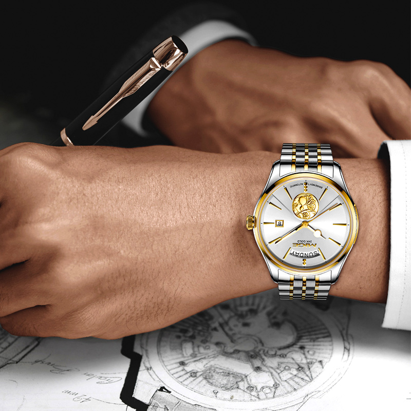 SH9198GHJ-MIGE Men's Watch Fully Automatic Mechanical Gold-plated High-end Business Watch