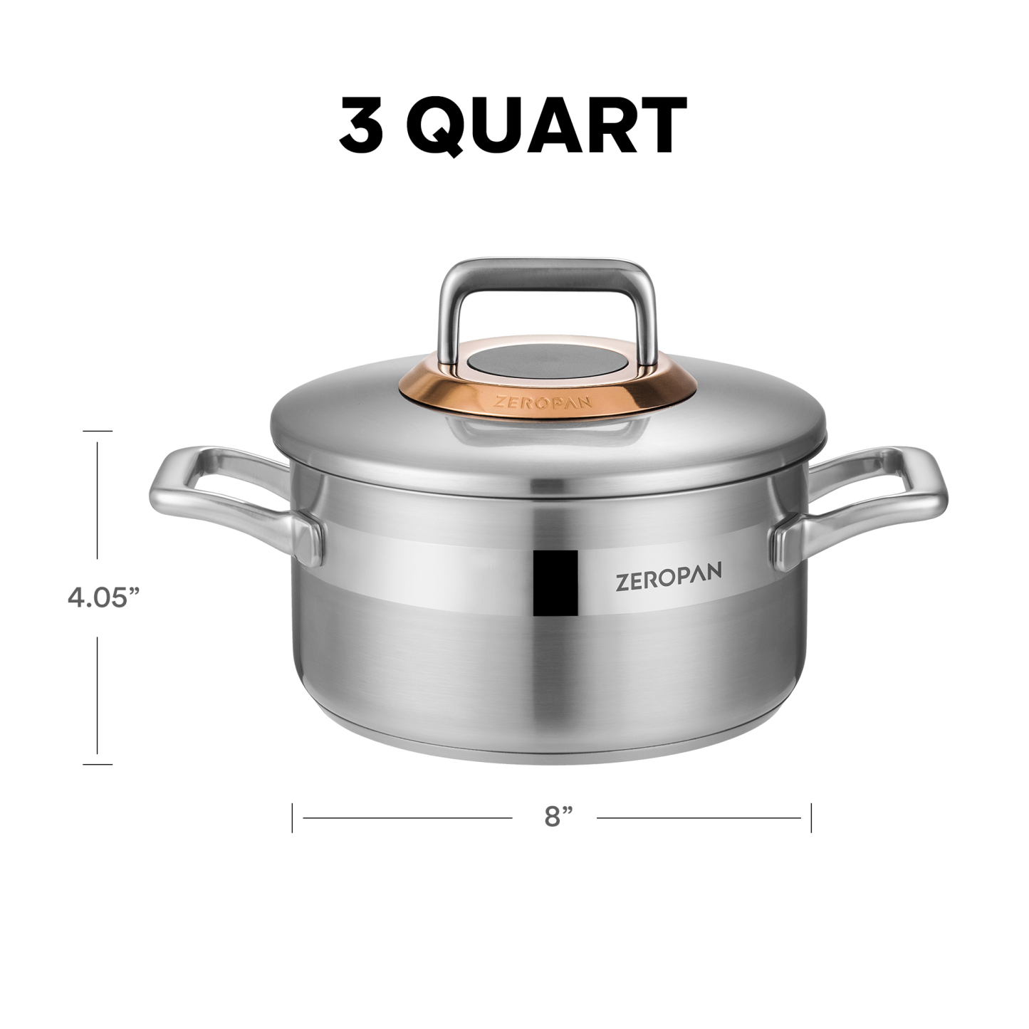 ZEROPAN Hybrid Nonstick Stockpot, Non-Toxic Non-Stick Professional Cookware, Stainless Steel Stockpot with Glass Lid, Non-stick Soup Pot, Dishwasher-Friendly, Oven-Safe Up to 500°F, Compatible with All Cooktops, Stay-Cool Handle