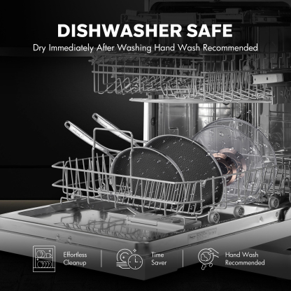  ZEROPAN Non-Toxic Non-Stick Professional Cookware, Hybrid Non-Stick Frying Pan with Lid, Non-Stick Frying Pan, Removable Handle, Dishwasher Safe, Oven Safe up to 500°F, Induction Cooktop Safe, Compatible with All Stovetops