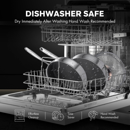  ZEROPAN Hybrid Nonstick Deep Sauté Pan, Non-Toxic Non-Stick Professional Cookware, Frying Pans Nonstick with Lid, Stay-Cool Handle, Deep Frying Pan Dishwasher-Friendly, Oven-Safe Up to 500°F, Compatible with All Cooktops,  PFAS PFOA PTFE Free