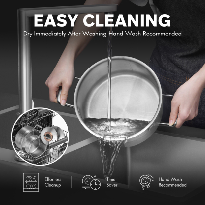 ZEROPAN Hybrid Nonstick Stockpot, Non-Toxic Non-Stick Professional Cookware, Stainless Steel Stockpot with Glass Lid, Non-stick Soup Pot, Dishwasher-Friendly, Oven-Safe Up to 500°F, Compatible with All Cooktops, Stay-Cool Handle