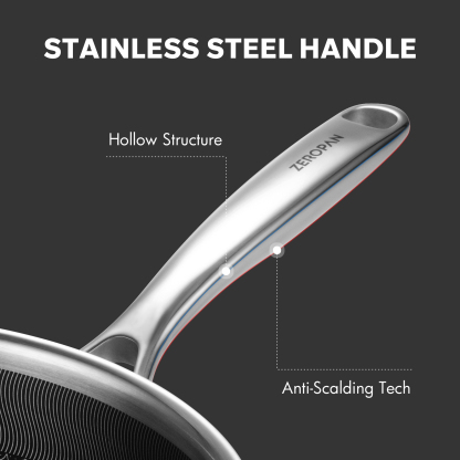  ZEROPAN Hybrid Nonstick Deep Sauté Pan, Non-Toxic Non-Stick Professional Cookware, Frying Pans Nonstick with Lid, Stay-Cool Handle, Deep Frying Pan Dishwasher-Friendly, Oven-Safe Up to 500°F, Compatible with All Cooktops,  PFAS PFOA PTFE Free