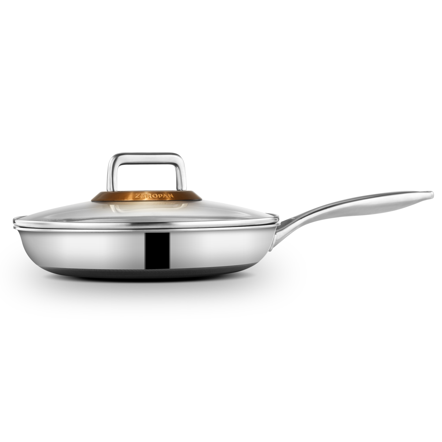 ZEROPAN Non-Toxic Non-Stick Professional Cookware, Hybrid Non-Stick Frying Pan with Lid, Non-Stick Frying Pan, Removable Handle, Dishwasher Safe, Oven Safe up to 500°F, Induction Cooktop Safe, Compatible with All Stovetops