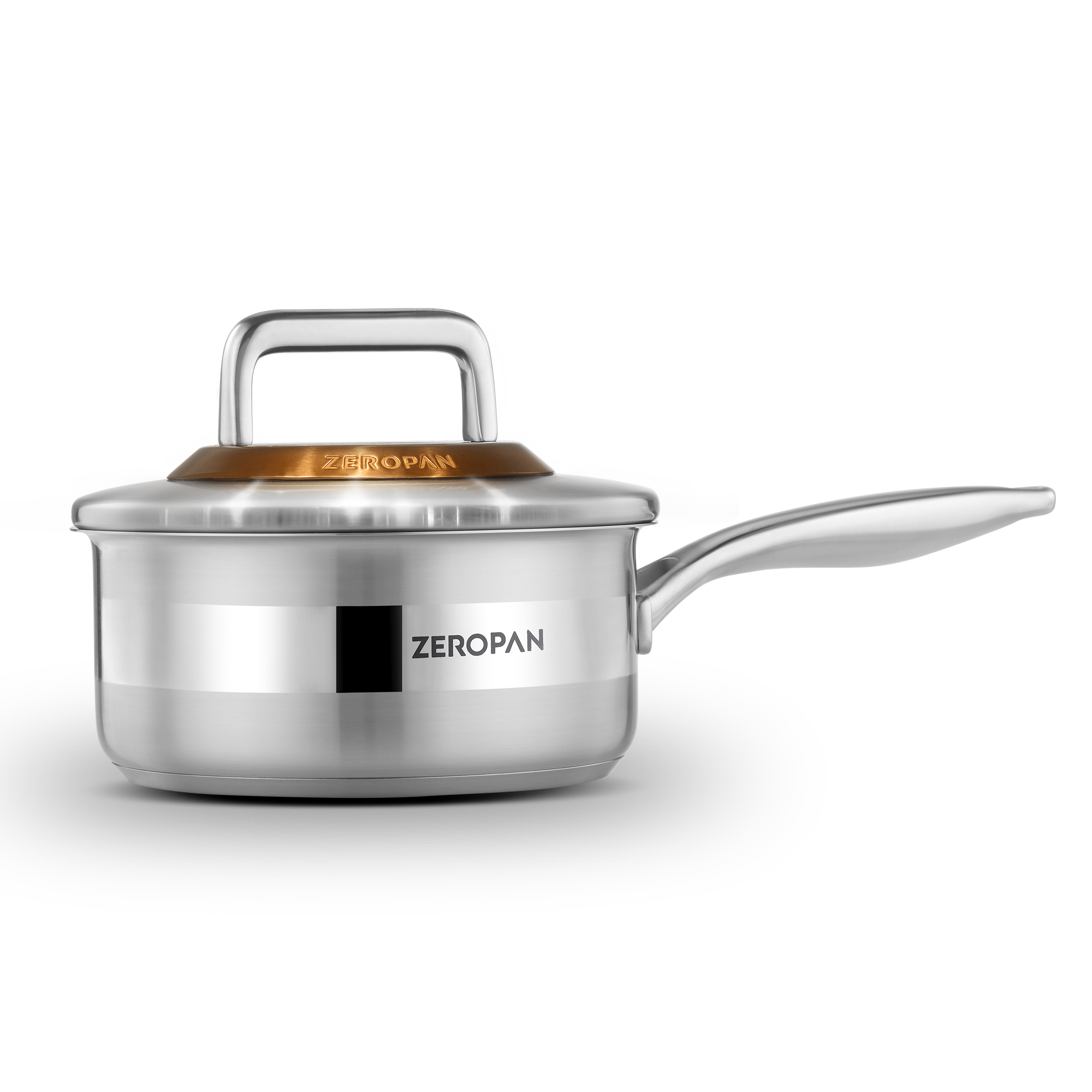 ZEROPAN 1 Quart Stainless Steel Saucepan with Glass Lid, 6 Inch Hybrid Nonstick Sauce Pan,Small Cooking Pots,  Non-Toxic Non-Stick Professional Cookware, Stay-Cool Handle, Dishwasher-Friendly, Oven-Safe Up to 500°F, Small Cooking Pots Compatible with All 