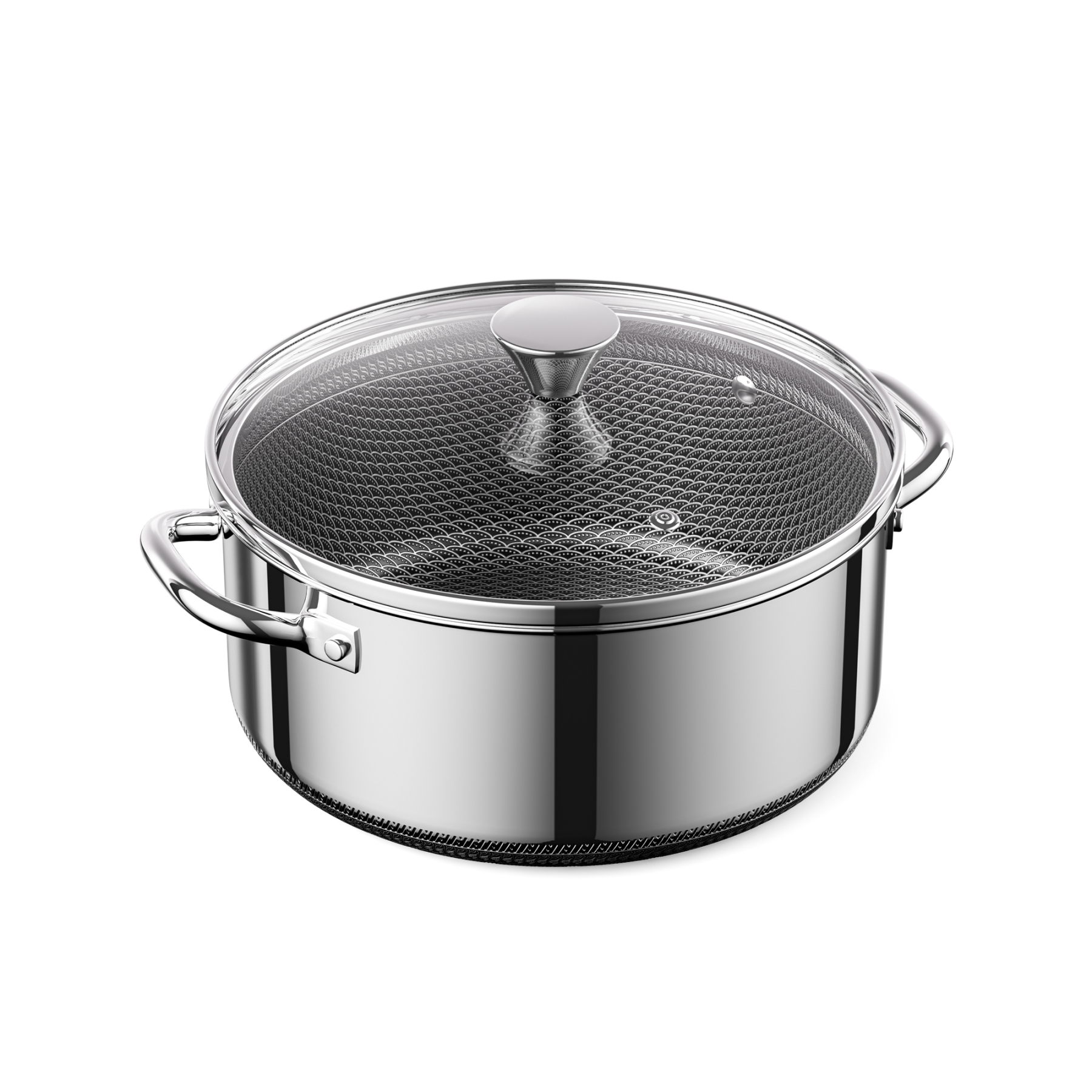 ZEROPAN Hybrid Nonstick Stockpot,Non-Toxic Non-Stick Professional Cookware,  Stainless Steel Stockpot with Glass Lid, Dishwasher-Fri endly, Oven-Safe Up to 500°F, Non-stick Soup Pot Compatible with All Cooktops, Stay-Cool Handle