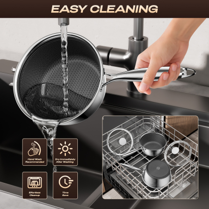 ZEROPAN Non-Toxic Non-Stick Professional Cookware, Hybrid Nonstick Stainless Steel Stockpot, Stainless Steel Stock pot with Glass Lid, Dishwasher-Friendly, Oven-Safe Up to 500°F, Non-stick Soup Pot Compatible with All Cooktops, Stay-Cool Handle