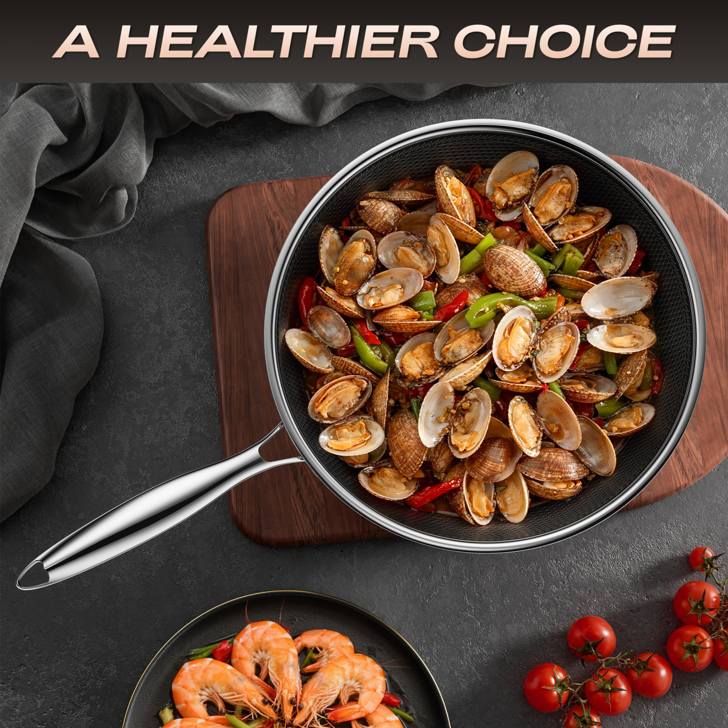 ZEROPAN Wok Pan Hybrid 12-Inch Wok with Lid, Non-Toxic Non-Stick Professional Cookware, Nonstick Stainless Steel Woks & Stir-fry pans,Dishwasher-Fri endly, Oven-Safe Up to 500°F,Compatible with All Cooktops, PFAS PFOA PTFE Free