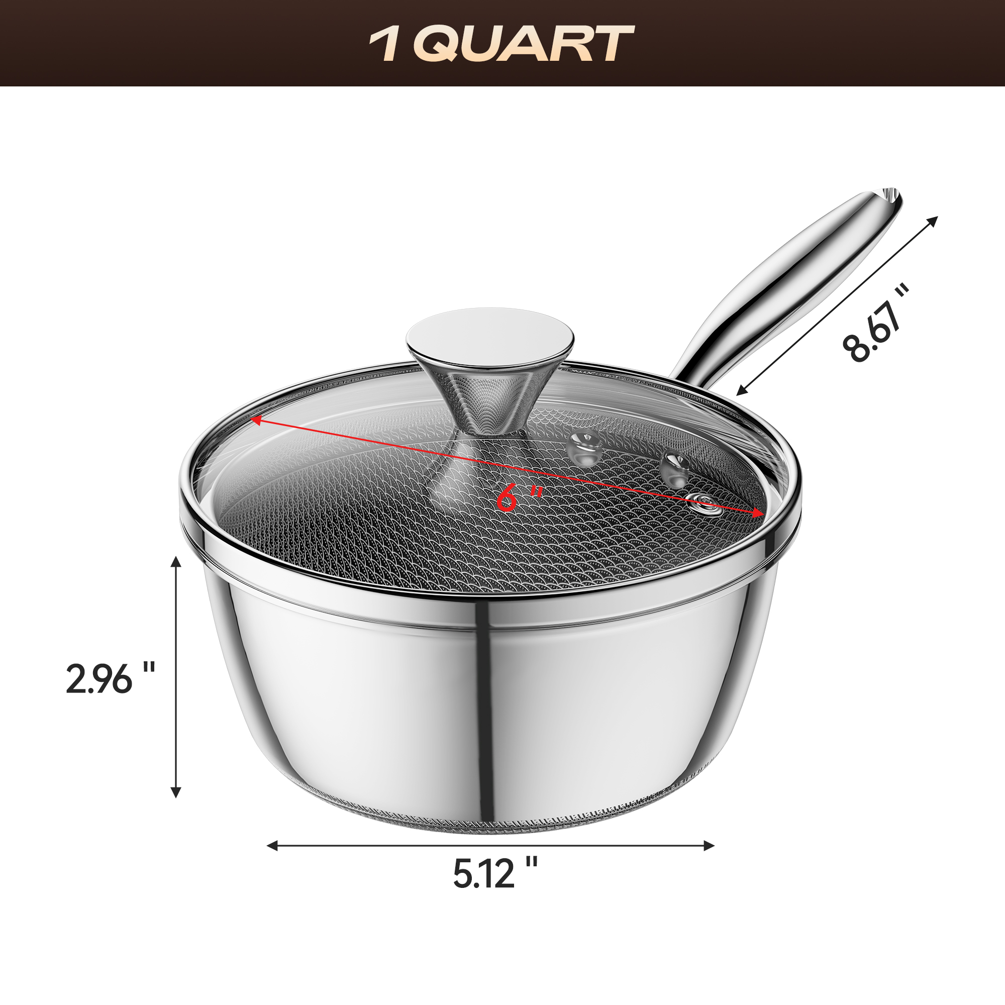 ZEROPAN Non-Toxic Non-Stick Professional Cookware, Hybrid Nonstick Stainless Steel Stockpot, Stainless Steel Stock pot with Glass Lid, Dishwasher-Friendly, Oven-Safe Up to 500°F, Non-stick Soup Pot Compatible with All Cooktops, Stay-Cool Handle