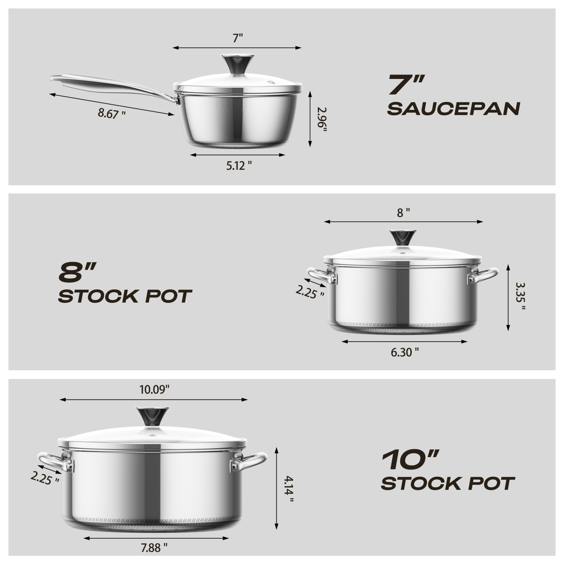 ZEROPAN Hybrid Nonstick Stockpot,Non-Toxic Non-Stick Professional Cookware,  Stainless Steel Stockpot with Glass Lid, Dishwasher-Fri endly, Oven-Safe Up to 500°F, Non-stick Soup Pot Compatible with All Cooktops, Stay-Cool Handle