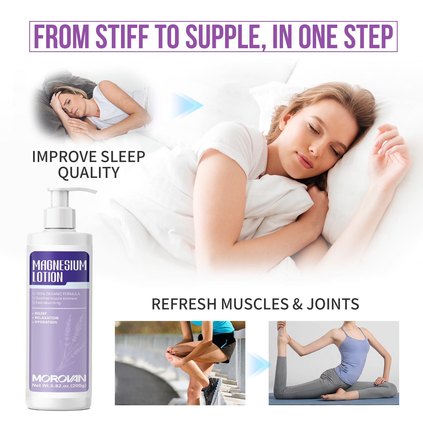 Magnesium Lotion for Better Sleep, Soothes Muscles and Joints Suitable for Sensitive Skin