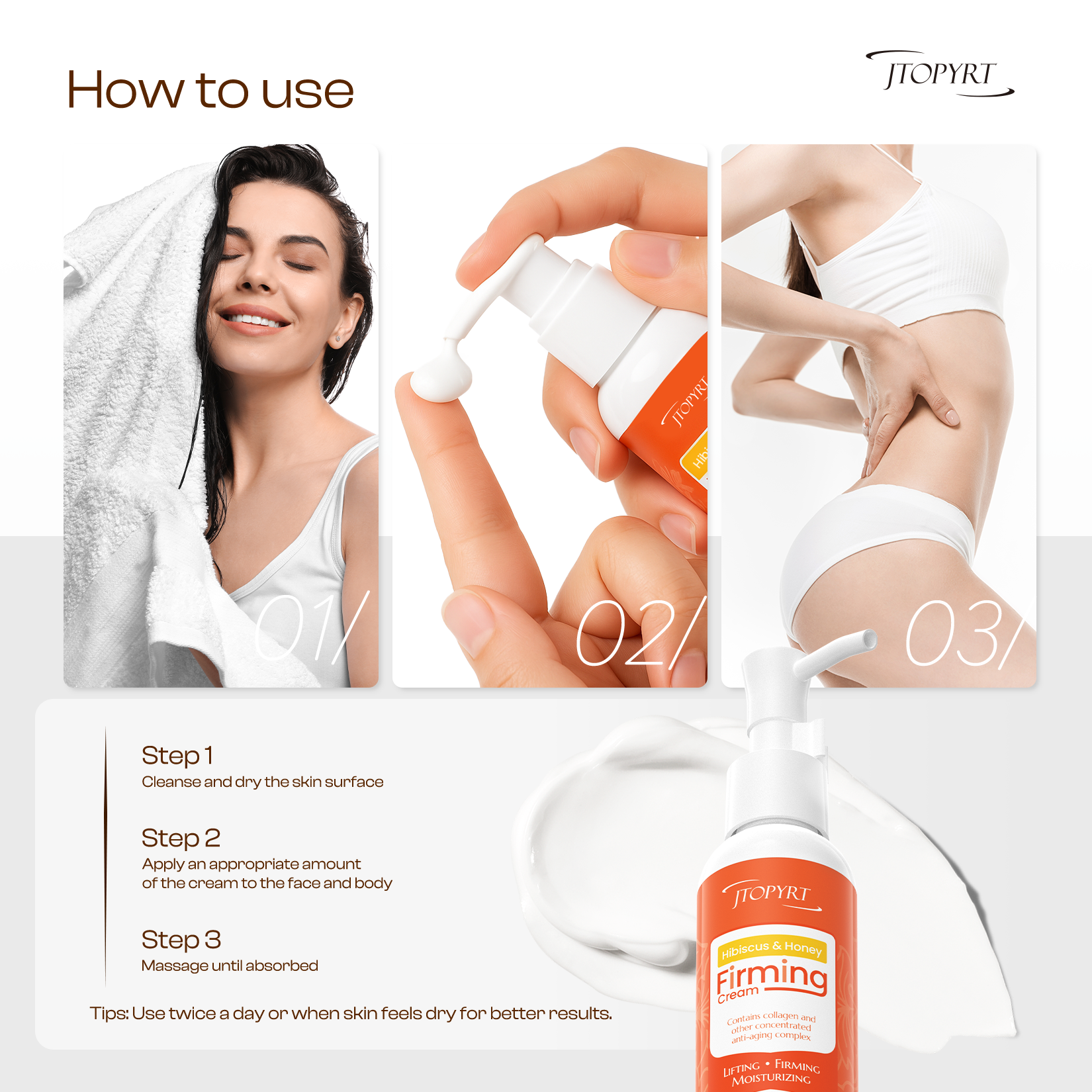 Hibiscus Honey Firming Cream - Contains hydrolyzed collagen honey extract to firm, smooth skin against wrinkles and gently moisturize all skin types