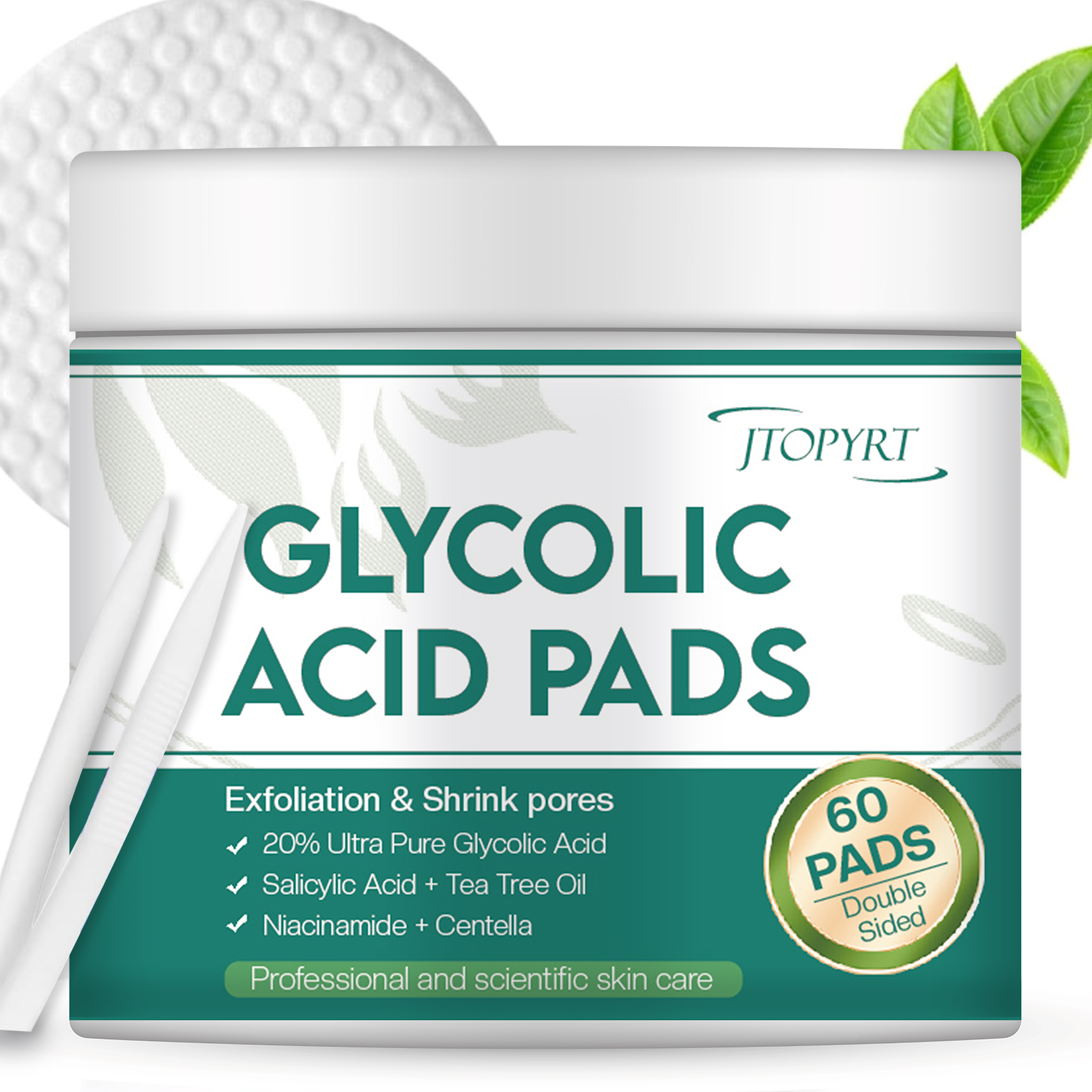 Glycolic Acid Pads - Resurfacing Face Pads with Salicylic Acid ,Reduces Dark Spots, Minimizes Pores for All Skin Types