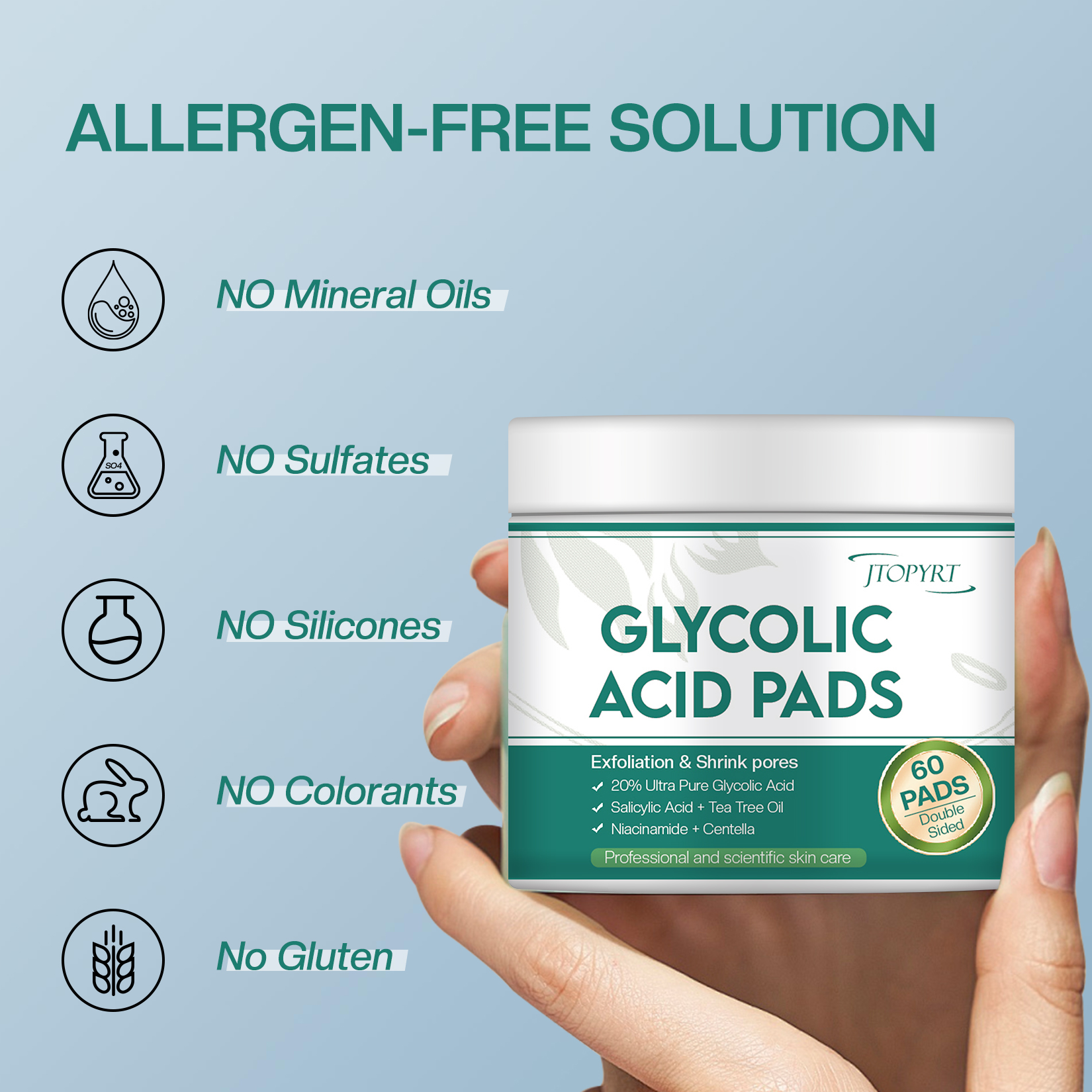 Glycolic Acid Pads - Resurfacing Face Pads with Salicylic Acid ,Reduces Dark Spots, Minimizes Pores for All Skin Types