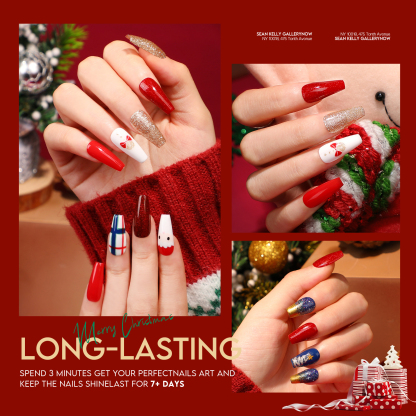 Morovan Christmas Nail Polish Set: Glitter Green Dark Red Black Hot Pink Brown Shimmer Fingernail Polish Kit for Girls