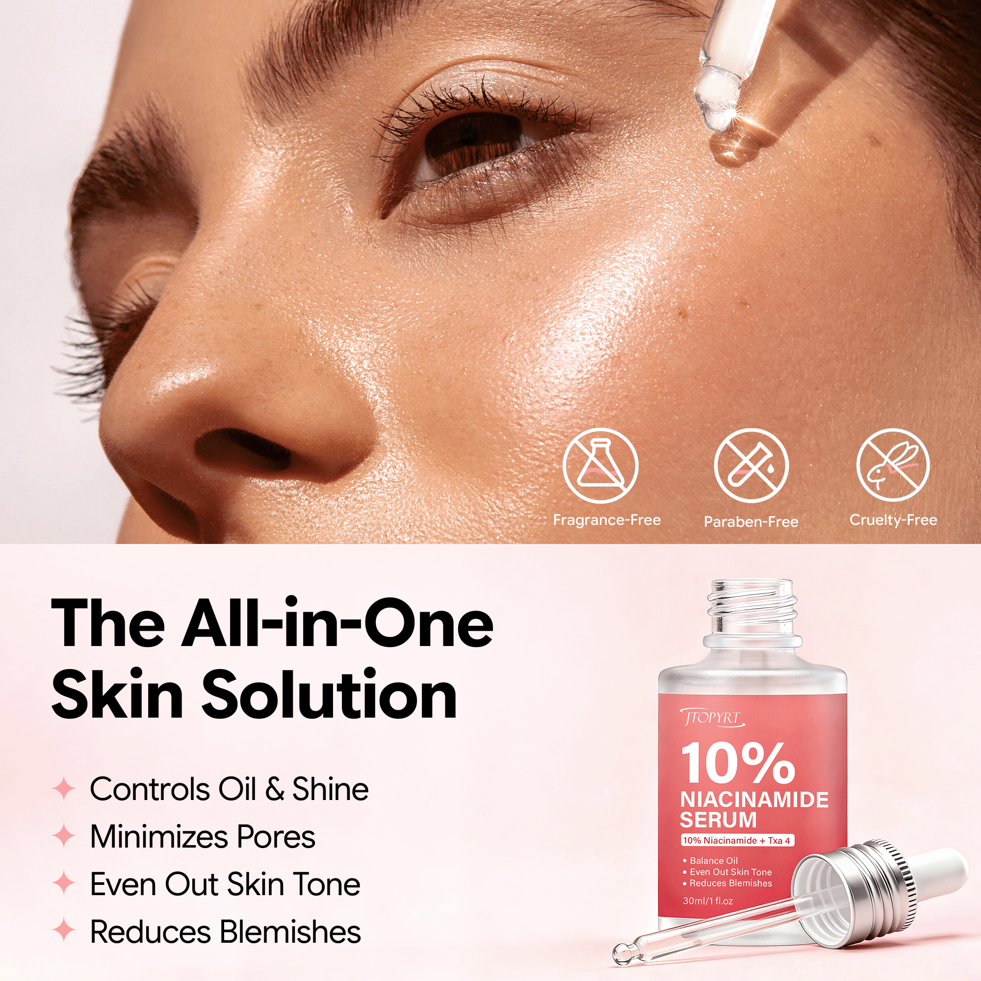 Jtopyrt Niacinamide 10 + TXA 4 Serum Hyperpigmentation, Uneven Skin Tone Corrector for Dull Skin & Fine Lines