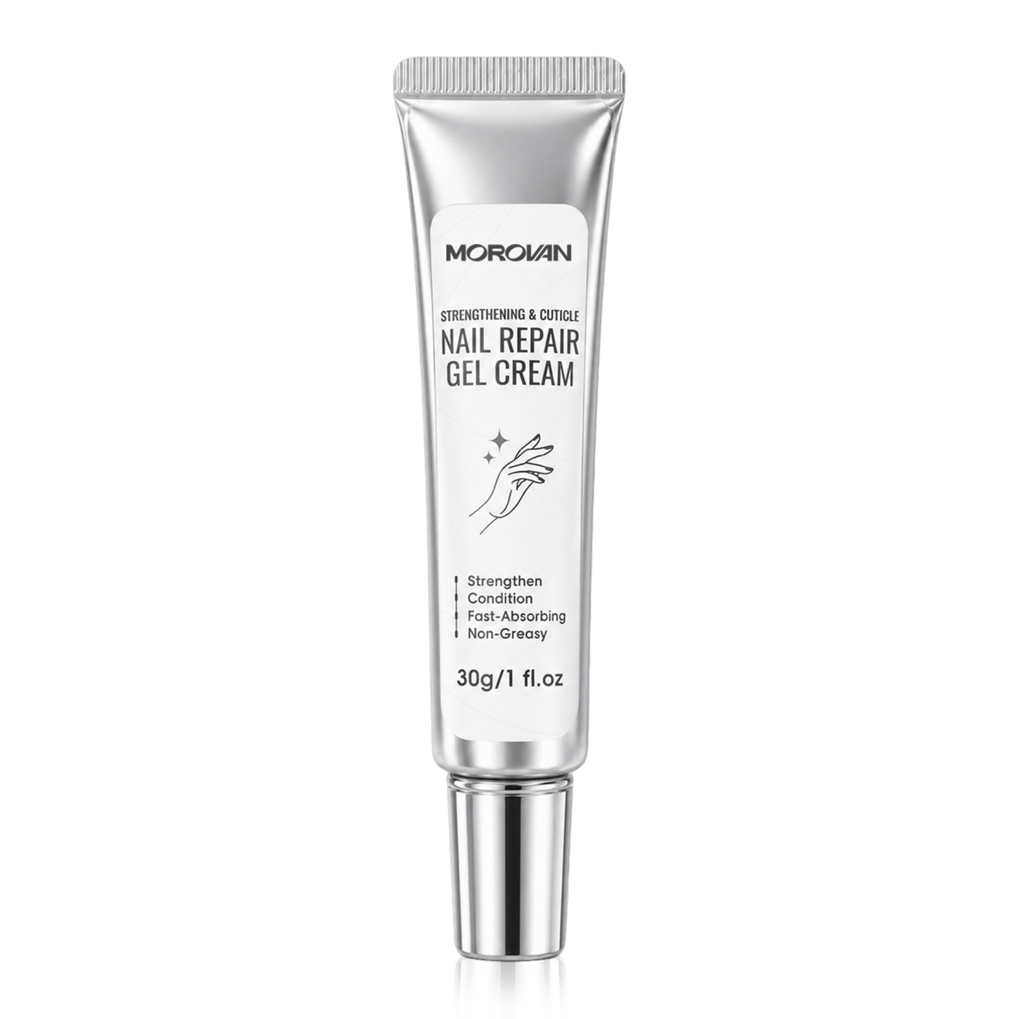 Morovan Nail Repair Gel Cream, Strengthens Nails & Conditions Cuticles, Fast-Absorbing Non-Greasy Formula, 1 fl.oz													