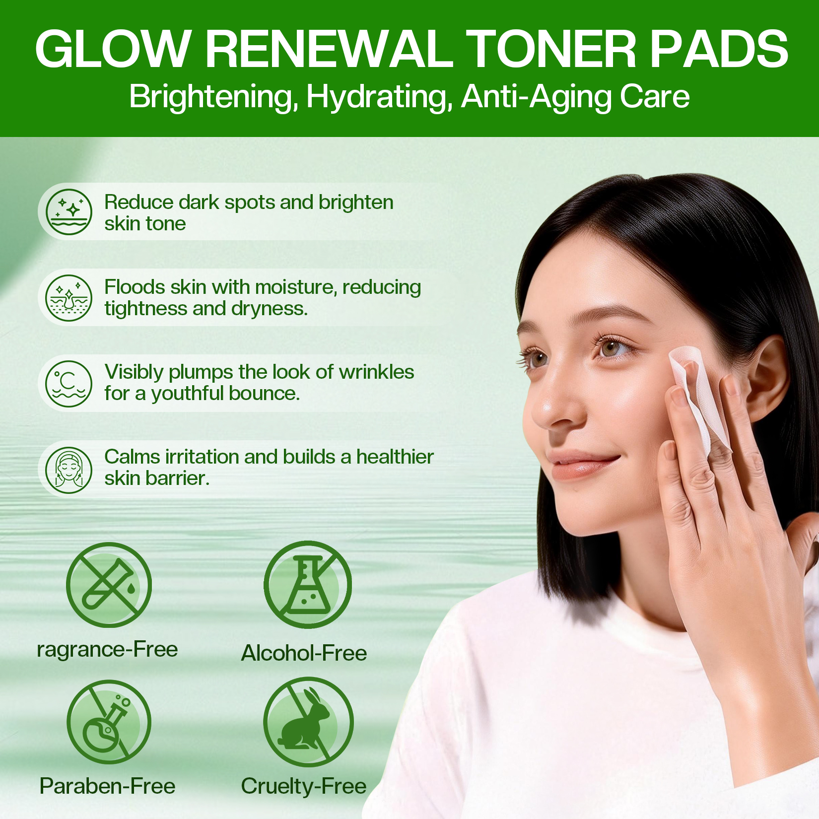 Jtopyrt 100 Count Toning Polish Pads Toner Pads for Dark Spots, Wrinkles & Dull Skin 100 Count