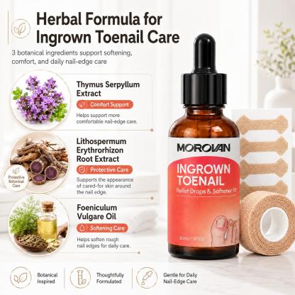 Morovan Ingrown Toenail Treatment,30ml Gentle Solution Kit for Men & Women, Toenail Care