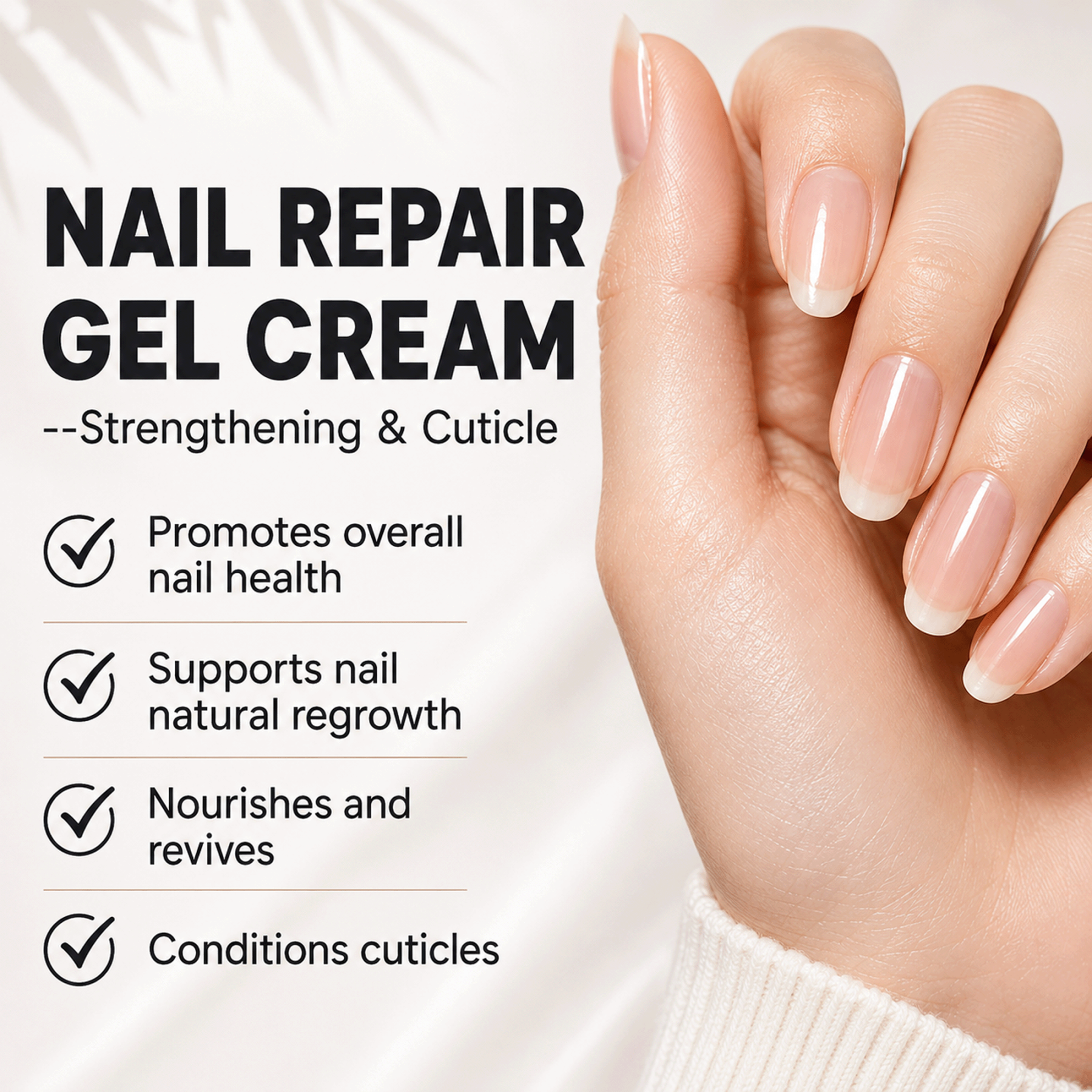 Morovan Nail Repair Gel Cream, Strengthens Nails & Conditions Cuticles, Fast-Absorbing Non-Greasy Formula, 1 fl.oz													