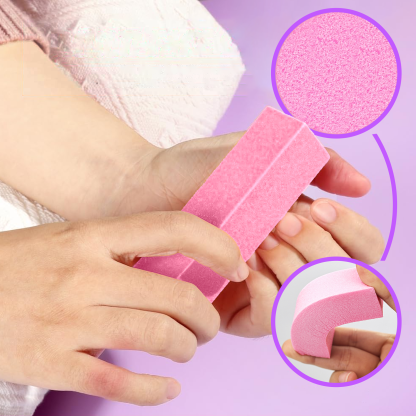 Morovan Nail Files & Buffers Kit - 6PCS 100/180 Grit Files & 6PCS Buffing Blocks Professional Manicure Tools Kit