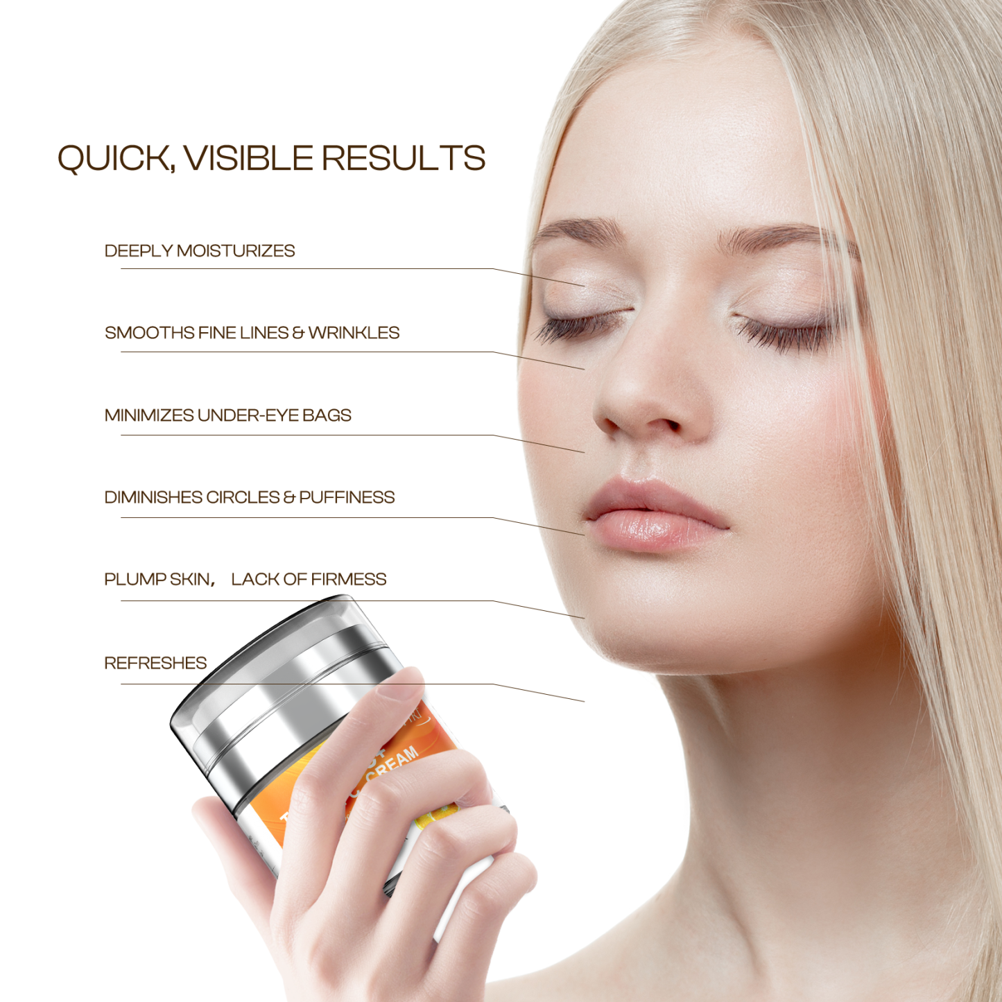 Turmeric Face Cream with Vitamin C –Fades Dark Spots & Hydrates Dry/Oily Skin