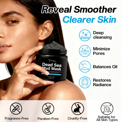 Jtopyrt Dead Sea Mud Mask for Face and Body Face Mask and Body Mud for Acne, Blackheads, and Oily Skin