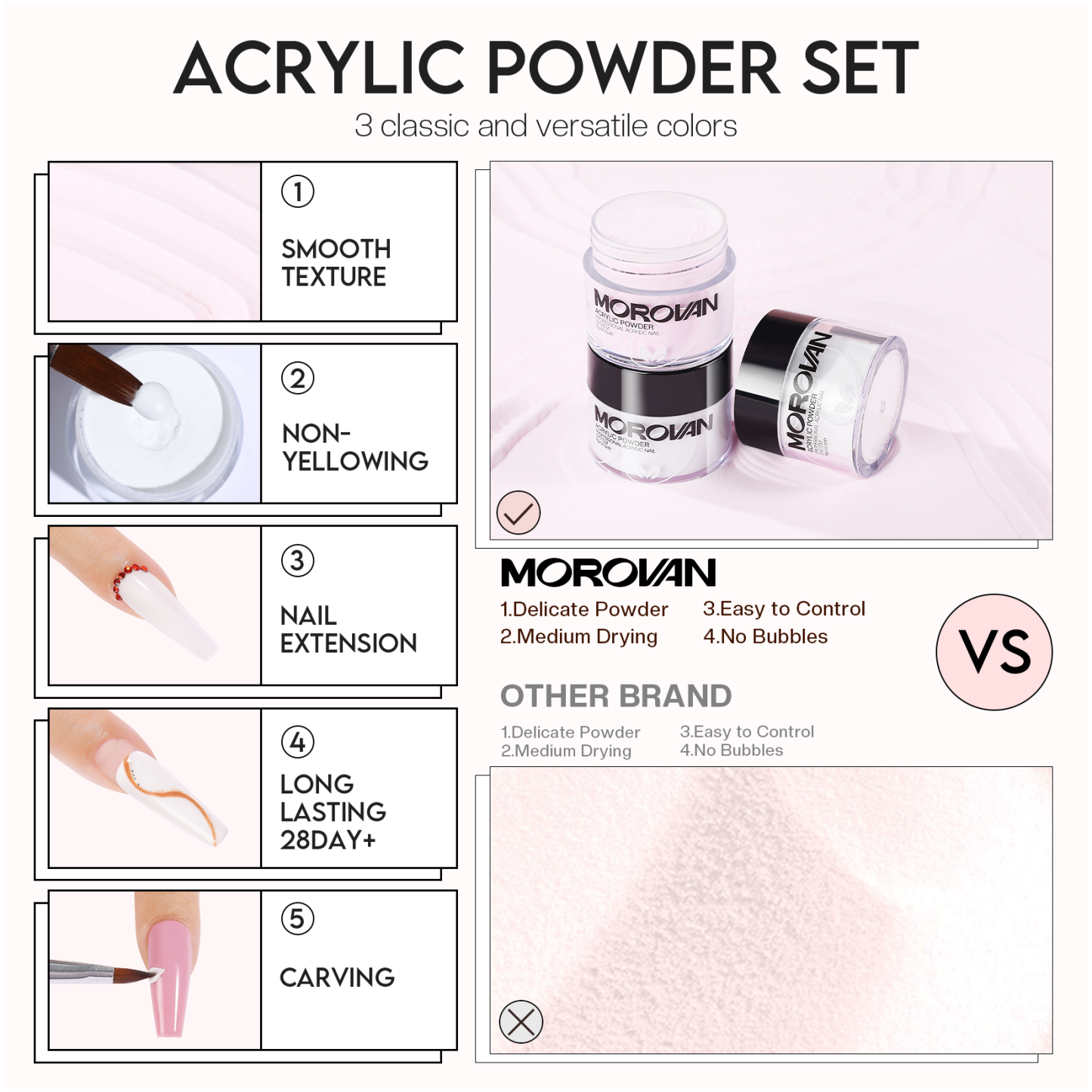 Morovan Acrylic Nail Kit with U V Lamp with Everything Starter Nail Kit Set Professional for Beginners