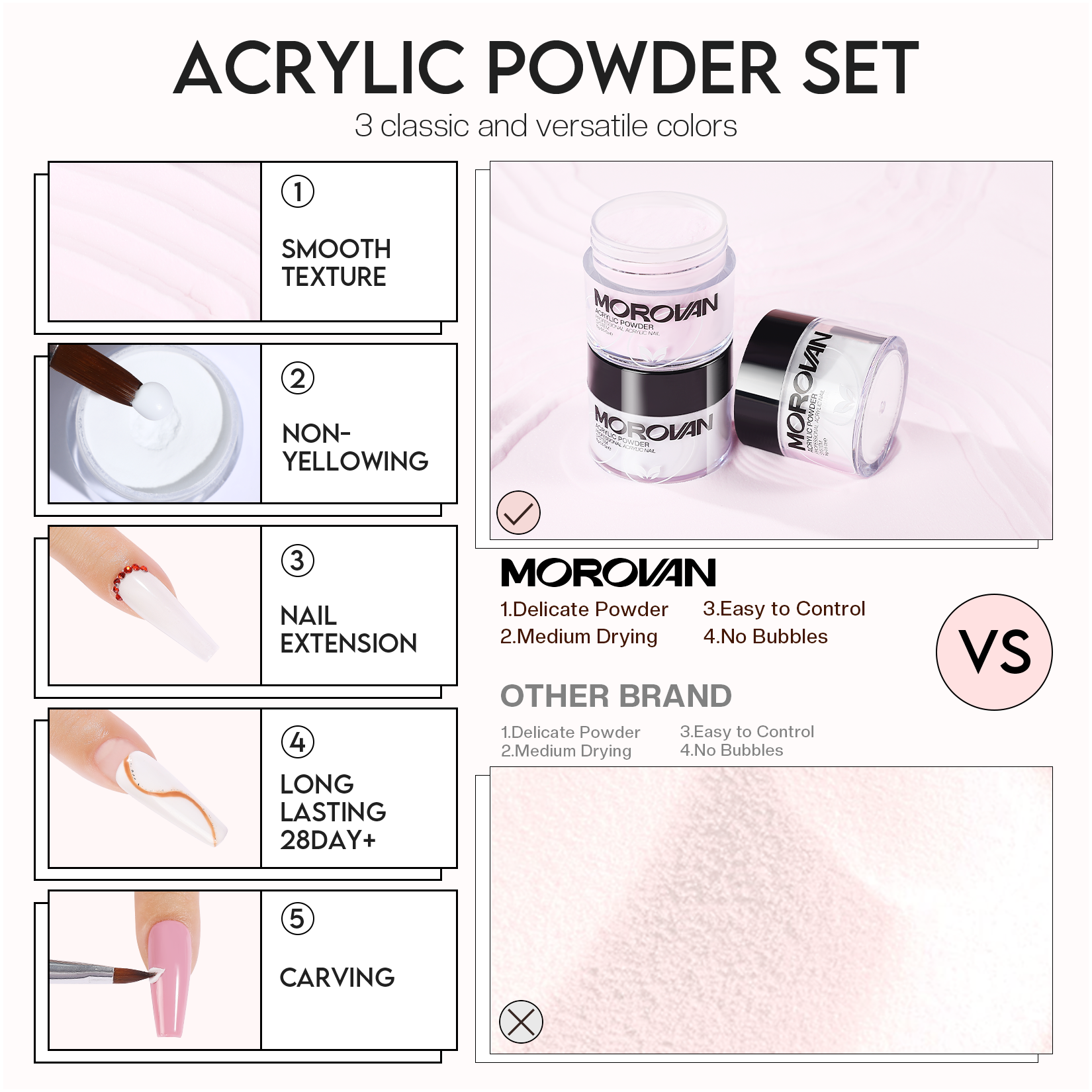 Morovan Acrylic Nail Kit with U V Lamp with Everything Starter Nail Kit Set Professional for Beginners