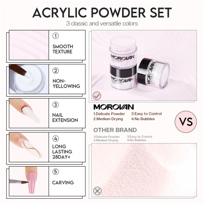 Morovan Acrylic Nail Kit with U V Lamp with Everything Starter Nail Kit Set Professional for Beginners