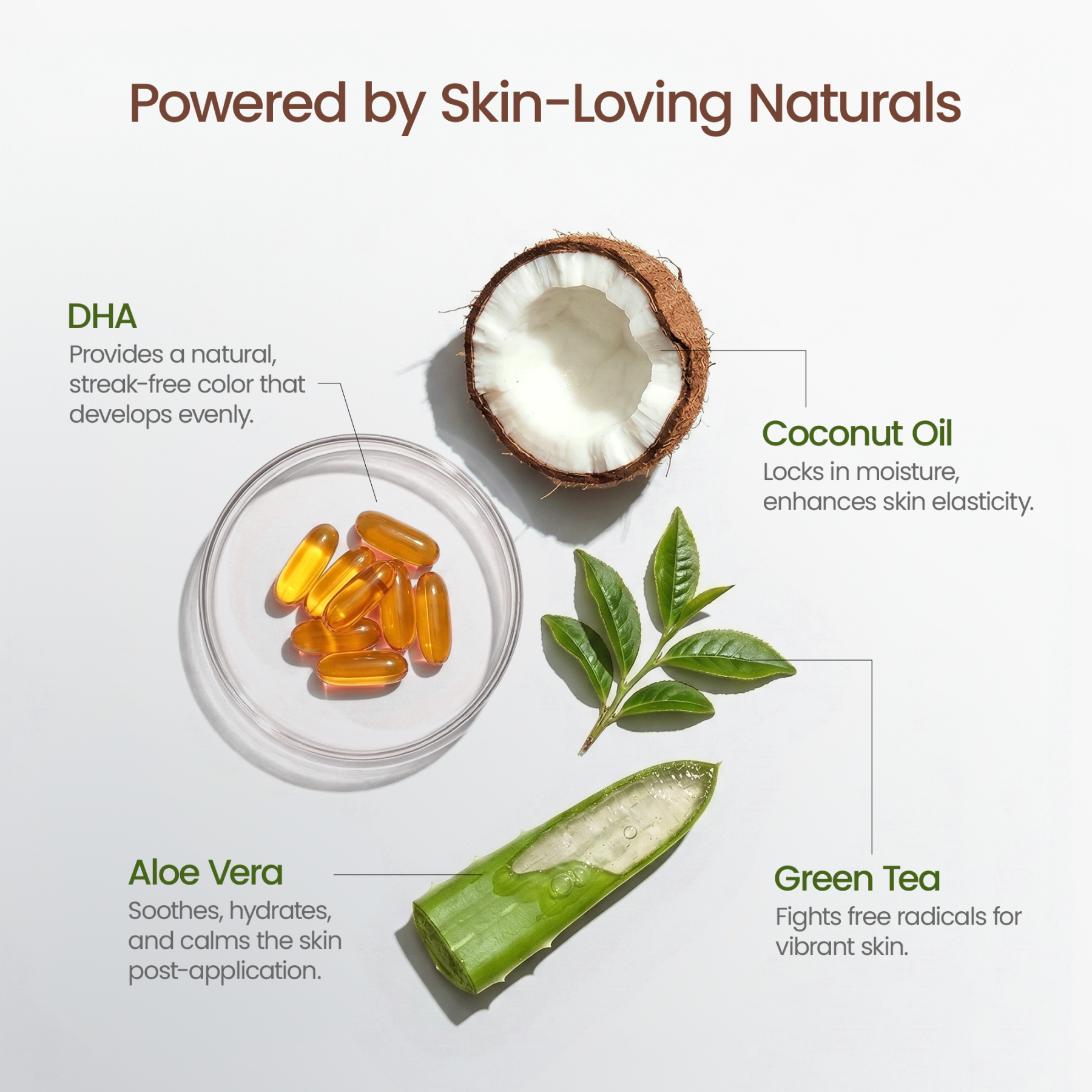 Jtopyrt Self Tanner Tanning Lotion with Aloe Vera and Coconut Oil for A Natural Glow - Brown Tones