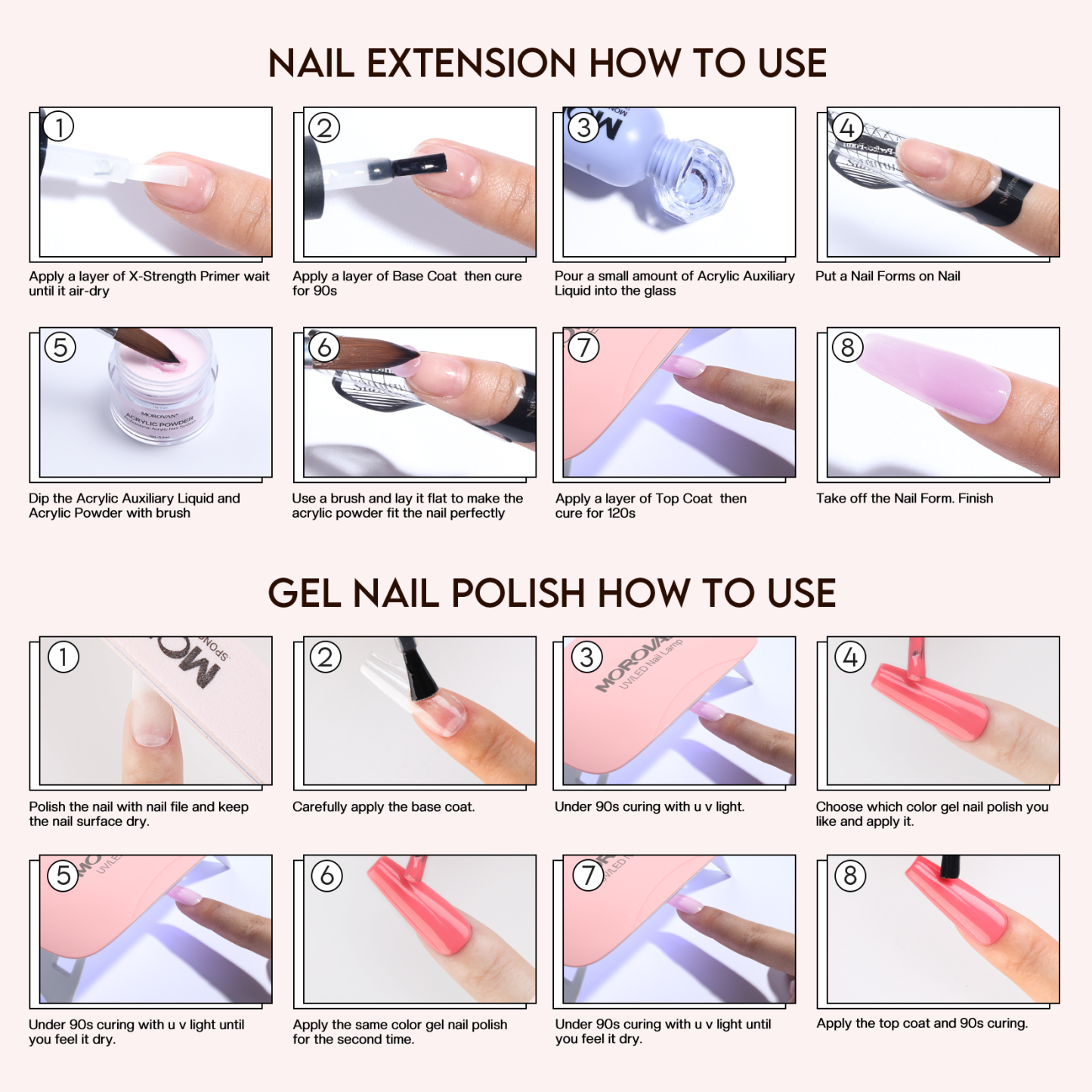 Morovan Acrylic Nail Kit with U V Lamp with Everything Starter Nail Kit Set Professional for Beginners