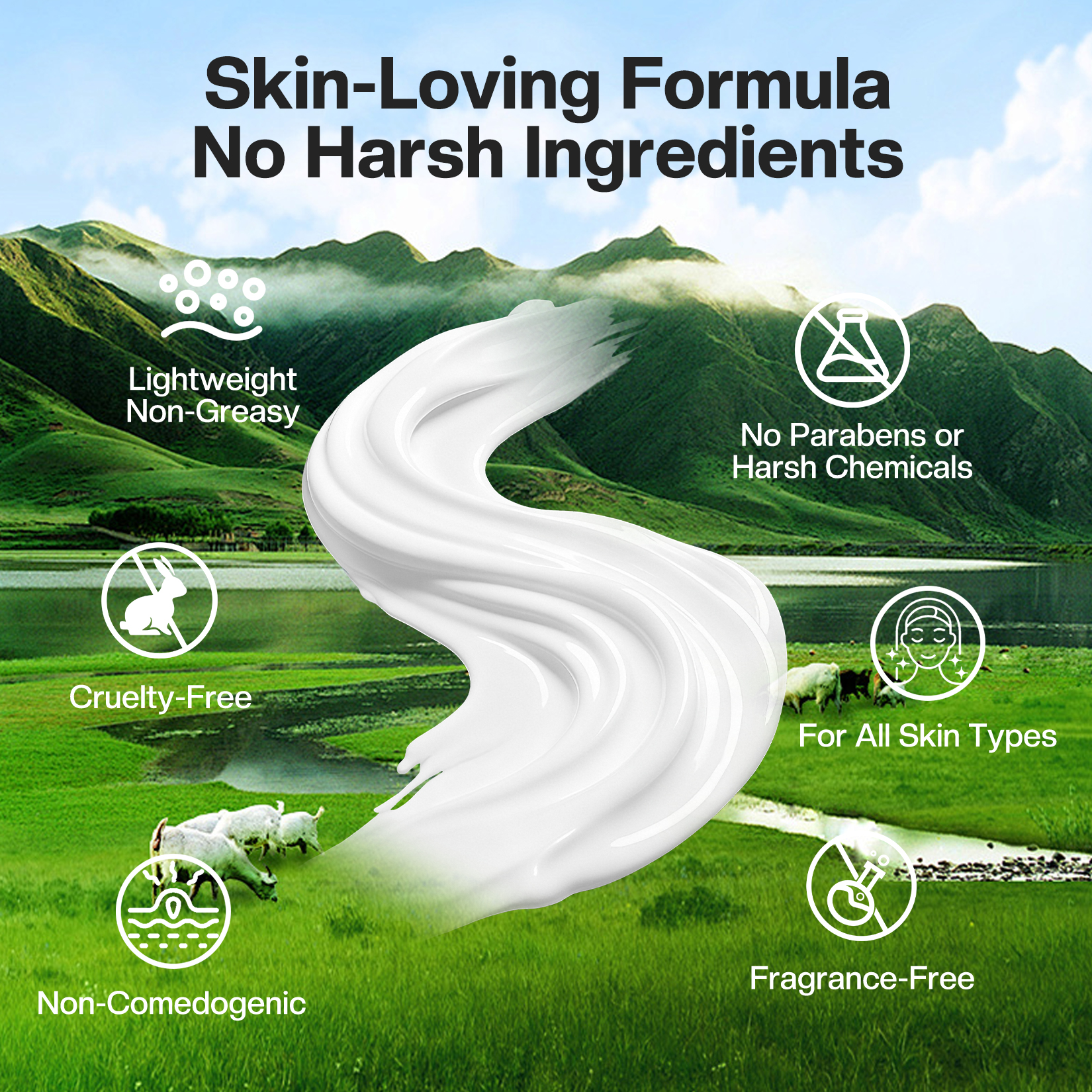 Jtopyrt Goat Milk Hand & Body Lotion Nourishing Face, Body & Hand Moisturizer for Dry & Sensitive Skin