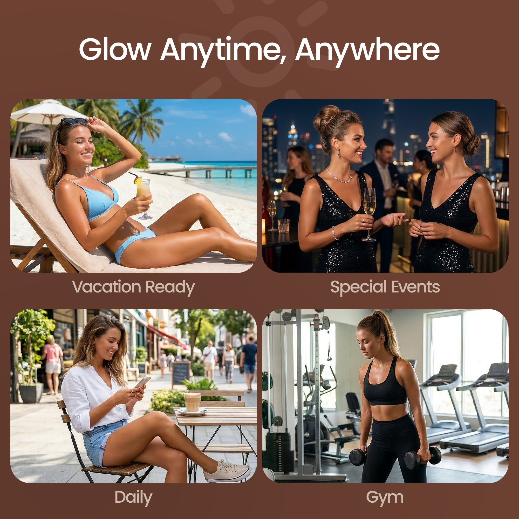 Jtopyrt Self Tanner Tanning Lotion with Aloe Vera and Coconut Oil for A Natural Glow - Brown Tones