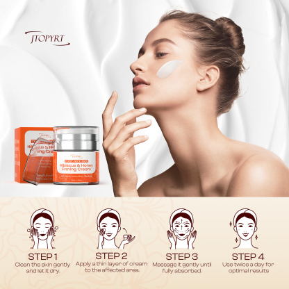 Hibiscus & Honey Firming Cream for Neck & Face – Collagen-Infused Anti-Aging Moisturizer with Retinol & Hyaluronic Acid – Skin Tightening Lotion to Reduce Lines & Crepey Skin – 1.7 oz