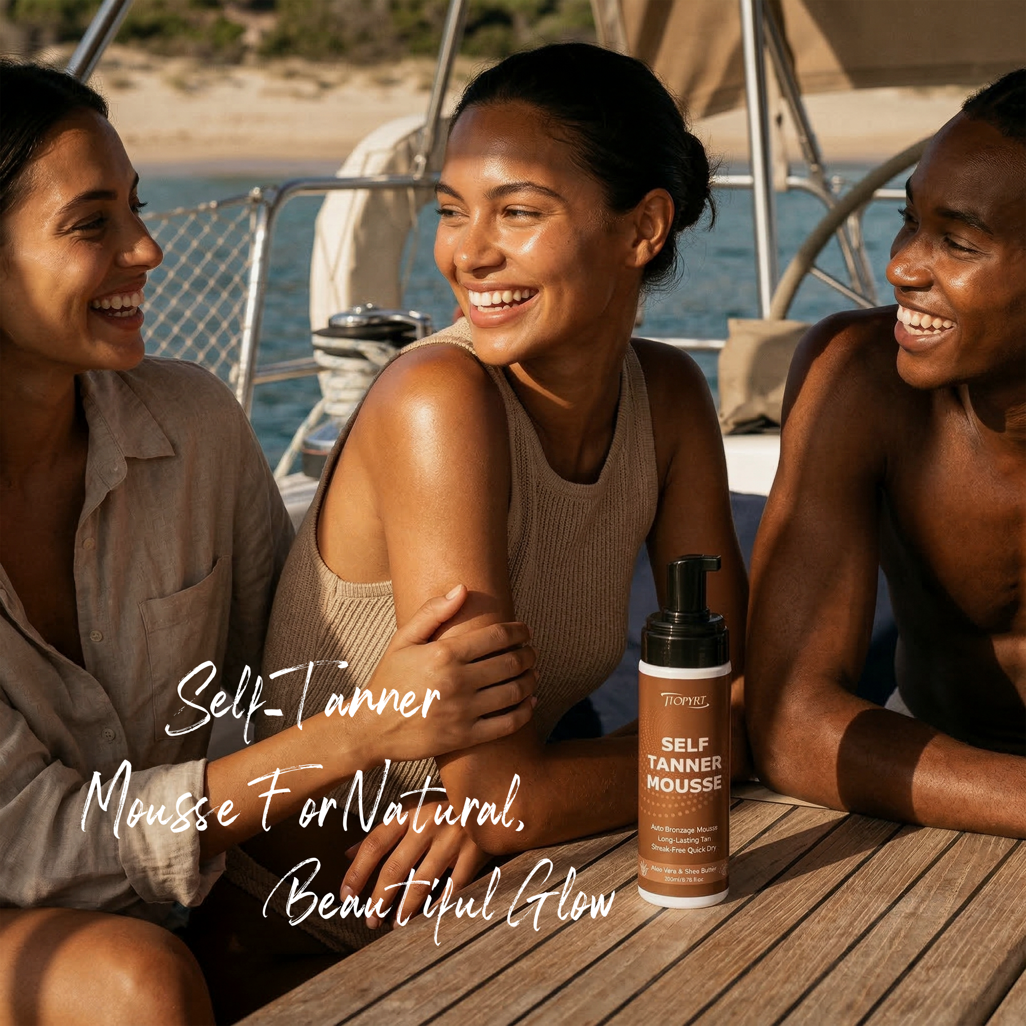 Jtopyrt Self Tanner Mousse Made with Natural and Organic Ingredients Quick Application Foam Easy Sunless Tan For Face and Body