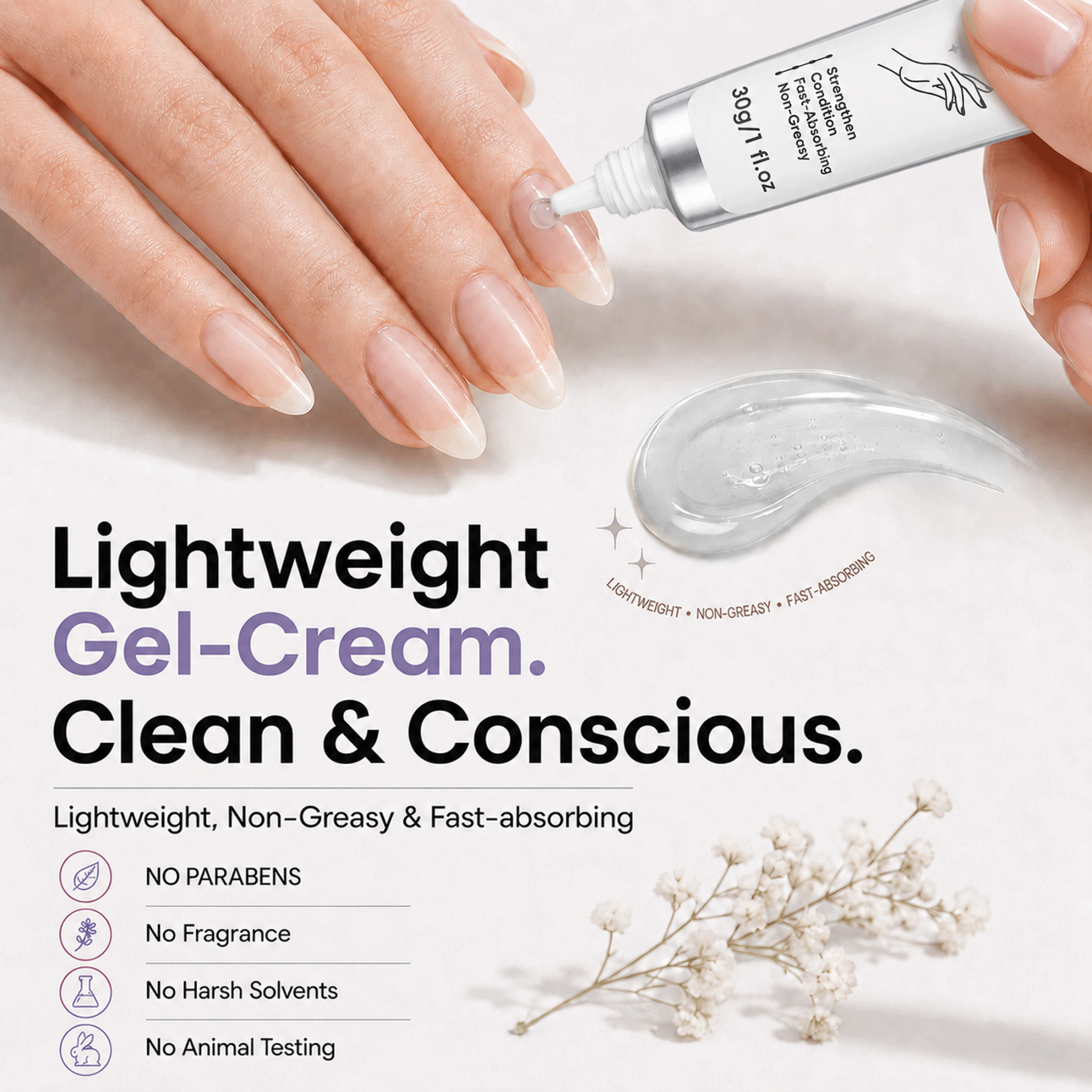 Morovan Nail Repair Gel Cream, Strengthens Nails & Conditions Cuticles, Fast-Absorbing Non-Greasy Formula, 1 fl.oz													