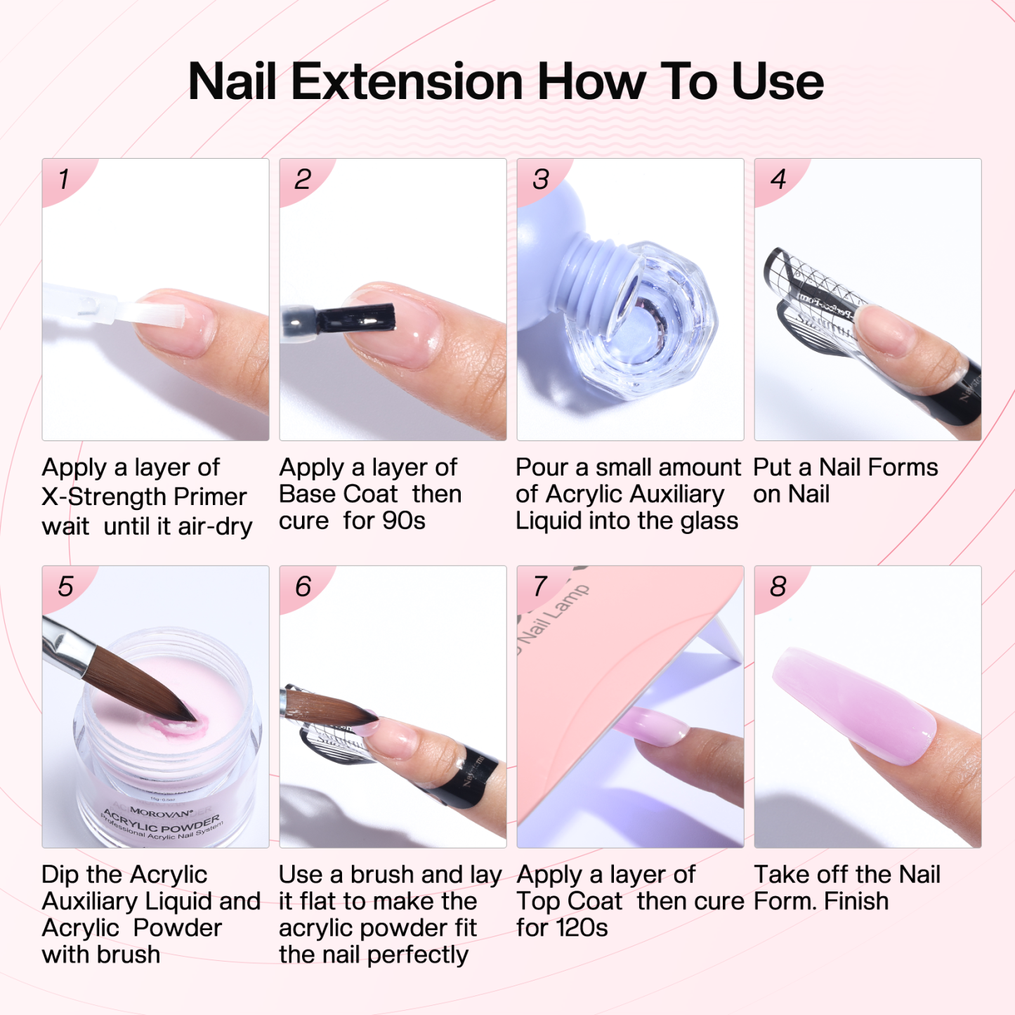 Morovan Acrylic Nail Kit with Drill - Glitter Acrylic Powder Monomer Liquid Set for Beginners