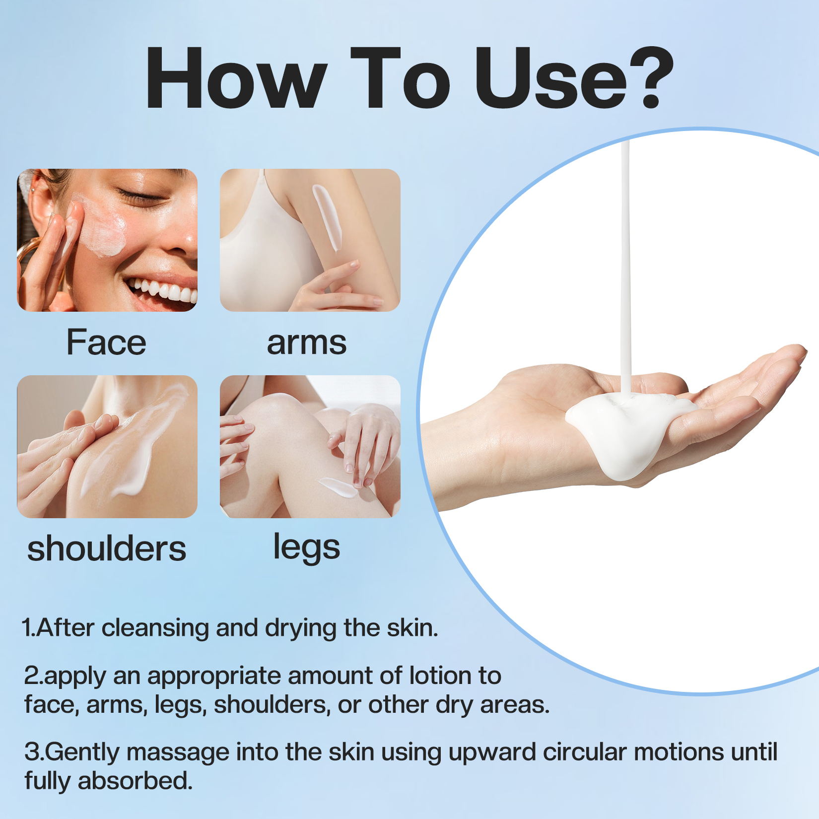 Jtopyrt Goat Milk Hand & Body Lotion Nourishing Face, Body & Hand Moisturizer for Dry & Sensitive Skin