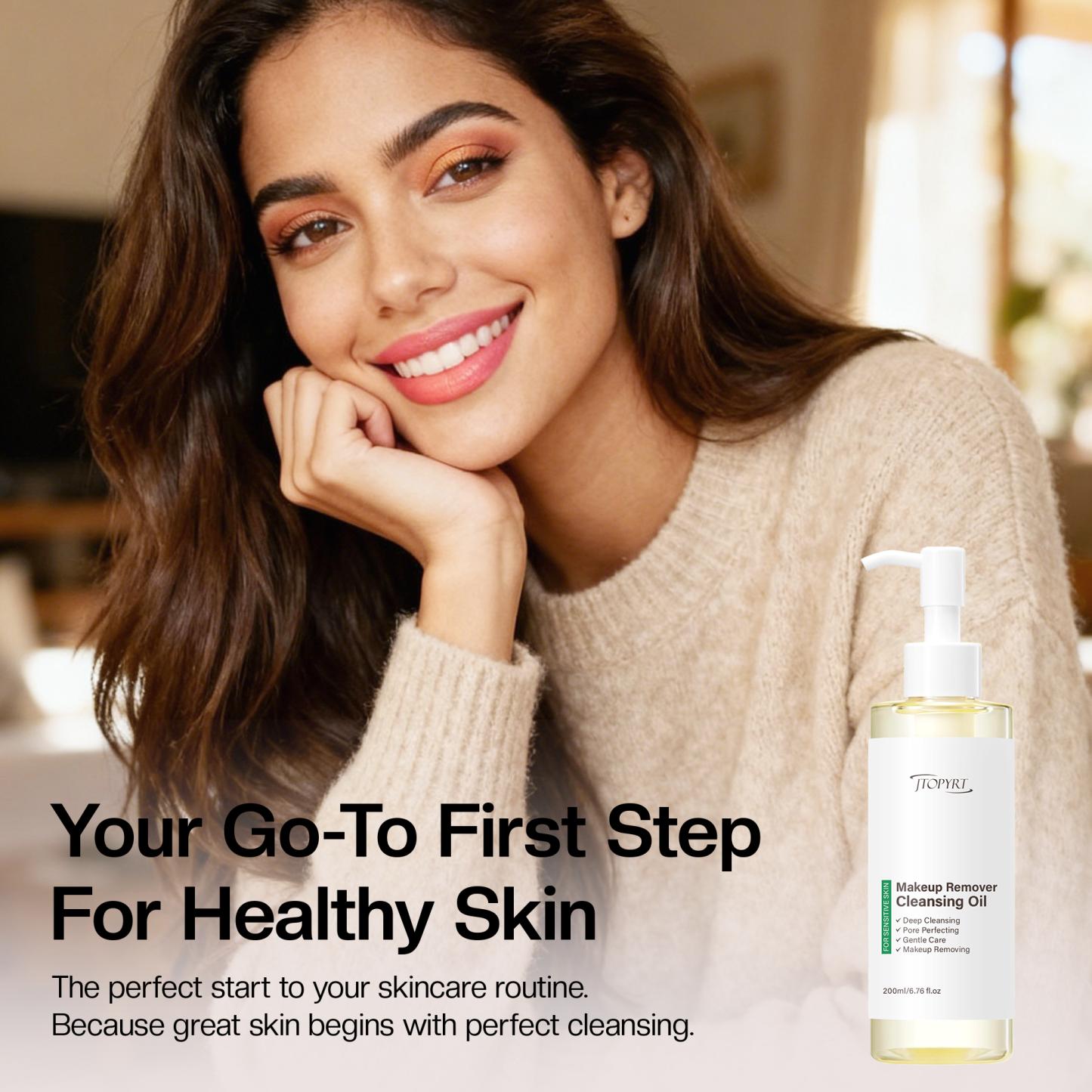 Jtopyrt Fragrance-Free Makeup Remover for Face & Eyes Pure Cleansing Oil, Natural Oil Cleanser for Face, Makeup Blackhead Remover