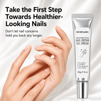 Morovan Nail Repair Gel Cream, Strengthens Nails & Conditions Cuticles, Fast-Absorbing Non-Greasy Formula, 1 fl.oz													