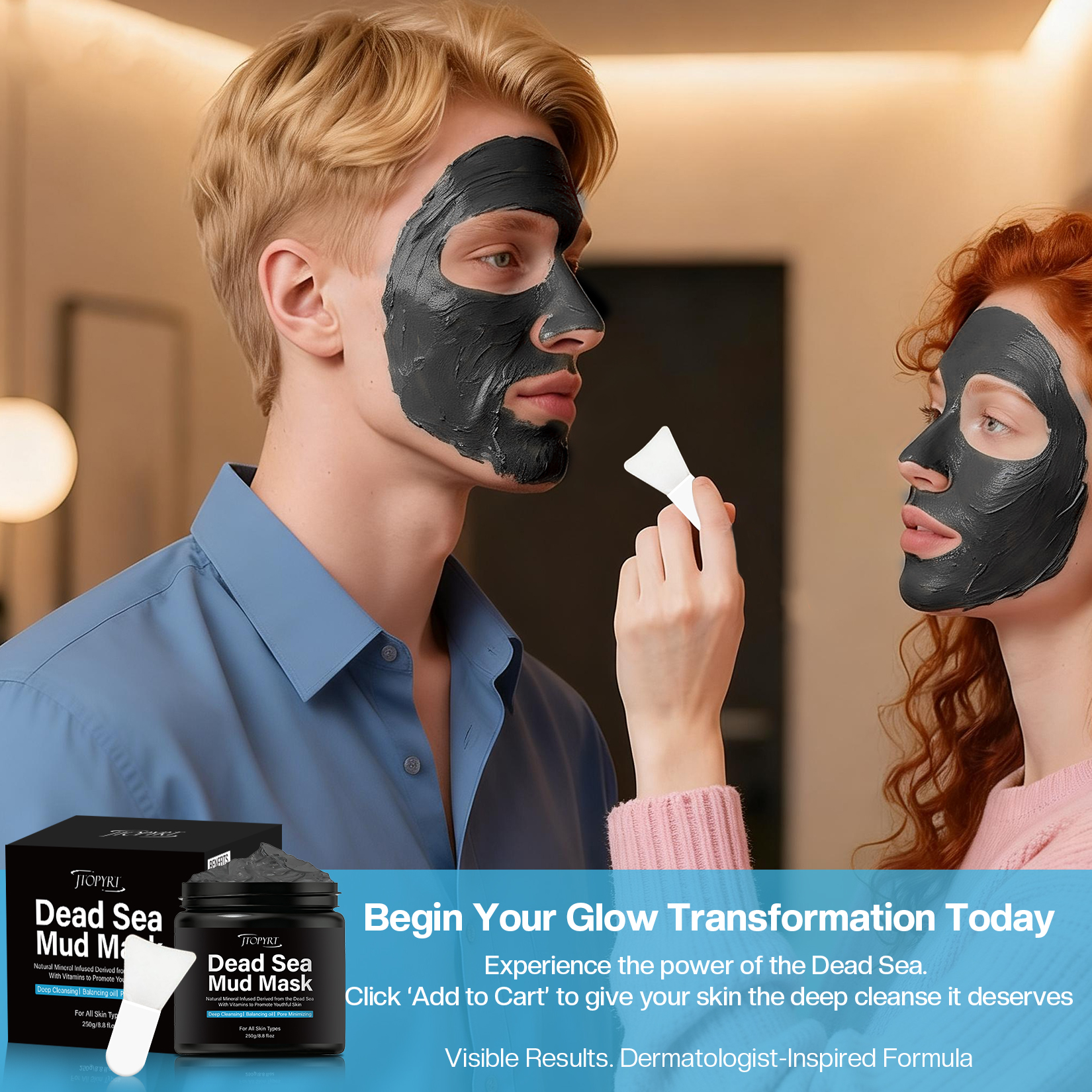 Jtopyrt Dead Sea Mud Mask for Face and Body Face Mask and Body Mud for Acne, Blackheads, and Oily Skin
