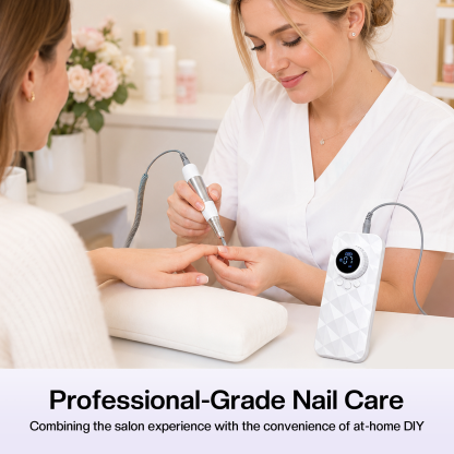 Morovan Professional Electric Nail Drill,Portable, 35000 RPM with Bits, Sanding Bands & USB Cable, Low Noise for Acrylic, Gel & Home Salon Use