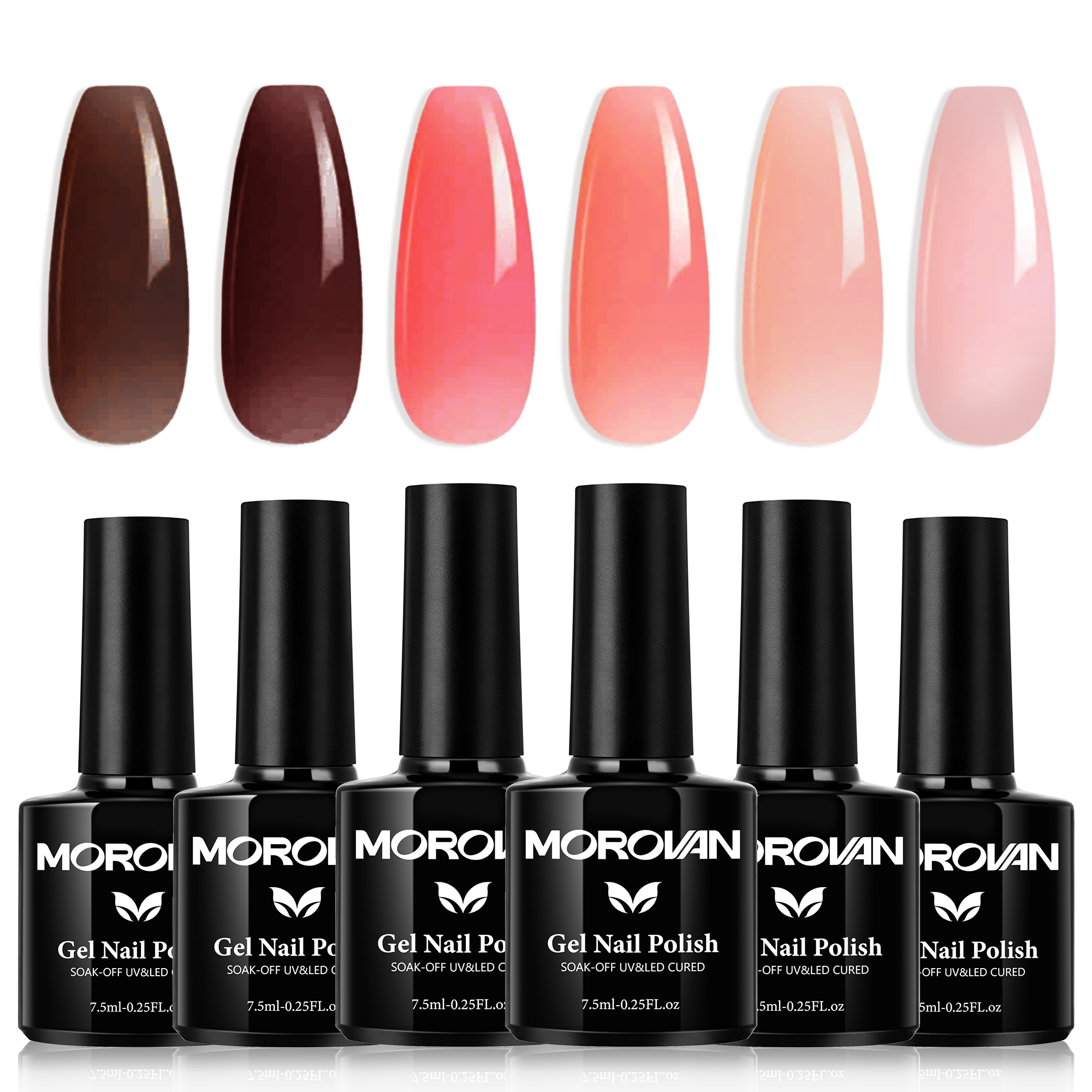 Morovan gel nail polish starter kit -6 colors, salon grade DIY nail enhancement kit