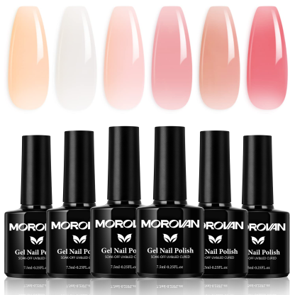 Morovan Gel Nail Polish Starter Kit - 6 Colors, Salon Grade DIY Nail Enhancement Kit​