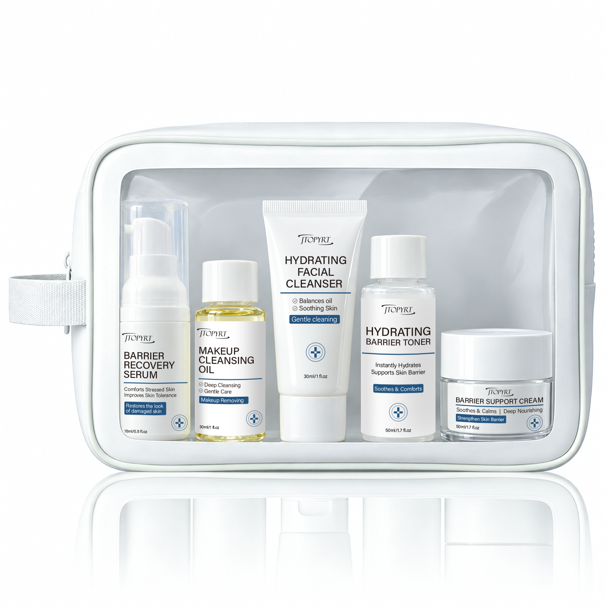 Jtopyrt Skin Care Set Niacinamide Repair Travel Kits, Cleanser, Toner, Serum, Face Cream Gifts for Women, Suitable for Sensitive Skin