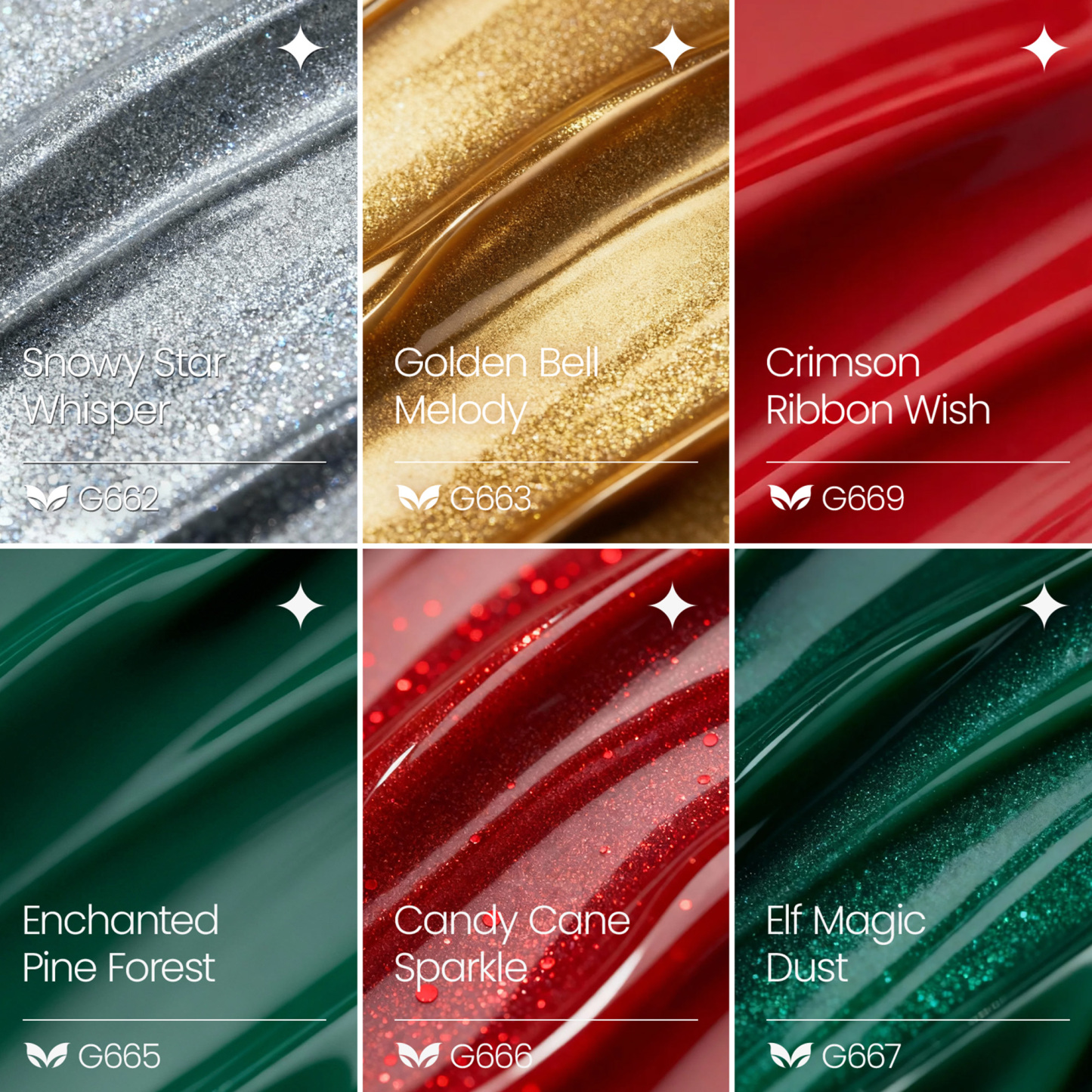 Morovan Christmas Gel Nail Polish, Red Sparkle Green Glitter Gold Silver Winter Gel Polish Dark Red Gel Polish Kits Gift for Women